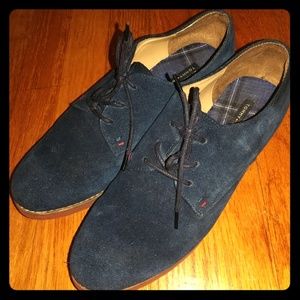 Tommy Hilfiger Blue Suede Oxford Derby Dress Shoe